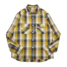BIG MIKE HEAVY FLANNEL SHIRTS -YLW&times;GRY&times;OFF- 102535103画像