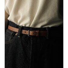 INTERIM 20mm CROSS GRAIN OAK BARK LEATHER BELT IT25A563画像