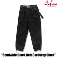 COOKMAN Chef Pants SemiwideBlack Belt Corduroy Black 231-53827画像