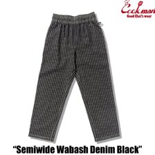 COOKMAN Chef Pants Semiwide Wabash Denim Black 231-53820画像