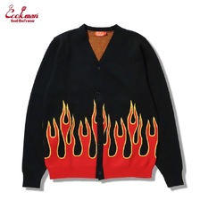 COOKMAN Knitted Cardigan Flame Black 231-53535画像