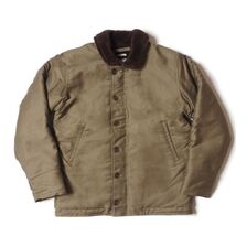WAREHOUSE Lot 2181 NAF1168 N-1 WINTER JACKET KHAKI (NXs-1404) &rdquo;U.S.NAVY&rdquo; バックプリント 無画像