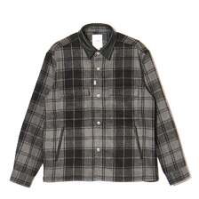 CRIMIE LEATHER COLLAR CHECK CPO SHIRT CR1-02E5-SL08画像