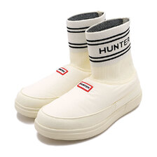 HUNTER IN/OUT HUNTER KNITTED SOCK SLIPPER WHITE/BLACK UFS7113REN-SDB画像