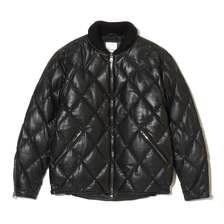 CRIMIE DIAMOND QUILT LAMB LEATHER DOWN JACKET CR1-02D5-JK08画像