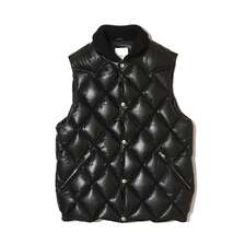 CRIMIE DIAMOND QUILT LAMB LEATHER DOWN VEST CR1-02E5-JK03画像