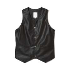 CRIMIE SPANISH LAMB LEATHER VEST CR1-02E1-JK13画像