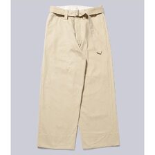 INTERIM HEAVY PIMA TWILL BELTED MIL BAGGY TROUSER IT25A089画像