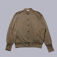 INTERIM EXTRA FINE MERINO WOOL JERSEY POLO CARDIGAN IT25A277画像