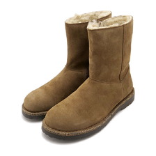 BIRKENSTOCK UPPSALA ZIP SHEARLING DARK-TEA | SUEDE-LEATHER 1030218画像