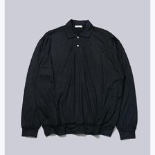 INTERIM EXTRA FINE MERINO WOOL JERSEY HYPER BIG LONG POLO SHIRT IT25A283画像