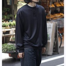 INTERIM EXTRA FINE MERINO WOOL JERSEY HENRY L/S TEE IT25A293画像
