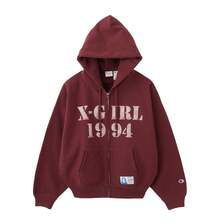 X-girl &times; Champion REVERSE WEAVE R STENCIL LOGO ZIP UP HOODIE 105254012023画像