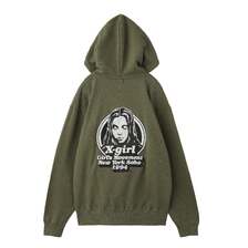 X-girl MESSAGE AND FACE ZIP UP SWEAT HOODIE 105254012015画像