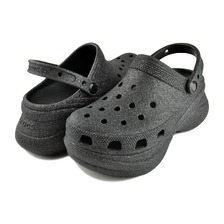 crocs CLASSIC BAE GLITTER CLOG W BLACK 207261-001画像