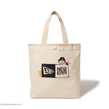 NEW ERA キャンバス トートバッグ 14L ちびまる子ちゃん ボックスロゴ まる子 アイボリー 14693298画像