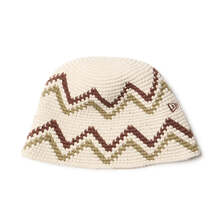NEW ERA クロシェ ニットバケット ストーン/ウォルナット/ベージュ 14667695画像