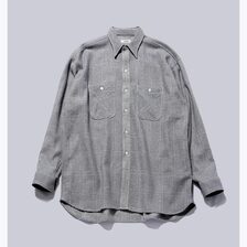 INTERIM COTTON VIRGIN WOOL CASHMERE DEADSTOCK HYPER BIG MILITARY WORK SHIRTS IT25A179画像