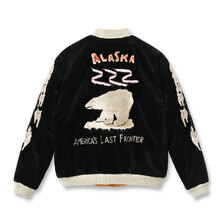 TAILOR TOYO Lot No. TT15792-119 / Late 1950s Style Velveteen Souvenir Jacket &ldquo;POLAR BEAR&rdquo; &times; &ldquo;ALASKA MAP&rdquo;画像