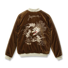 TAILOR TOYO Lot No. TT15792-138 / Mid 1950s Style Velveteen Souvenir Jacket &ldquo;WHITE DRAGON&rdquo; &times; &ldquo;BLACK EAGLE&rdquo;画像