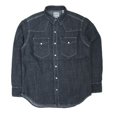 HOUSTON USA COTTON DENIM WESTERN SHIRT INDIGO 40695画像