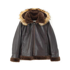 AVIREX GOAT VEGE HOOD LEATHER JACKET 7835250601画像