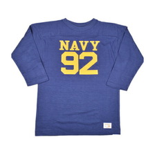 WAREHOUSE Lot 4063 7分袖フットボールT NAVY-92画像