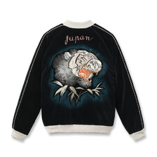 TAILOR TOYO Lot No. TT15809-119 / Mid 1950s Style Velveteen &times; Acetate Quilted Souvenir Jacket &ldquo;Stencil Paint&rdquo; TOYO ENTERPRISE 60th Anniversary Special Edition &ldquo;TIGER HEAD&rdquo; &times; &ldquo;EAGLE&rdquo;画像