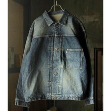 INTERIM CLASSIC HEAVY KIBATA SHUTTLE HYPER BIG WWII "1ST" DENIM JACKET IT25A113画像