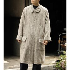 INTERIM SILK DONEGAL lining SILK NOIL DEADSTOCK HYPER BIG HUNTING OVER COAT IT25A007画像