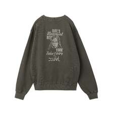 X-girl MIX LOGO & FACE FADED CREWNECK SWEAT TOP 105254012016画像