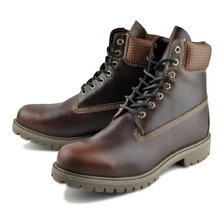 Timberland PREMIUM 6INCH LACE WATERPROOF BOOT MEDIUM BROWN FULL GRAIN W BLK A2P6W-EIU画像