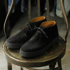 SANDERS BRIT CHUKKA BLACK SUEDE LEATHER 9877BS画像