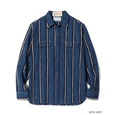 SUGAR CANE Lot No. SC29592 / FICTION ROMANCE 5.5oz. INDIGO STRIPE WORK SHIRT画像