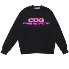 CDG COMME des GARCONS PINK LOGO CREW NECK SWEATSHIRT画像