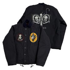 FREEWHEELERS UNION SPECIAL OVERALLS &ldquo;KNUCKLE BONES&rdquo; on &ldquo;AAF 90thBG 400thBSQ&rdquo; CIVILIAN DECK JACKET 2531004画像