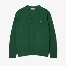 LACOSTE Garter Stitch V-neck Cardigan AH0397-99画像