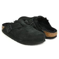 BIRKENSTOCK BOSTON SHEARLING (NARROW) BLACK / SUEDE LEATHER / FUR 0259883画像