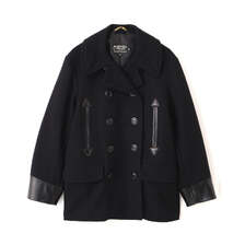 Schott 787US LEATHER COMB. PEA JACKET 7825954005画像