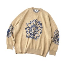 gym master ジャガードニット PEACE FLOWER クルーネック G621796画像