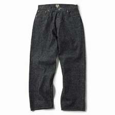 GOLD RECYCLED WASTE SUVIN COTTON YARN 14oz. DENIM 5POCKET WIDE PANTS GL42579A画像