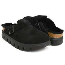 BIRKENSTOCK BOSTON CHUNKY SHEARLING BLACK / SUEDE LEATHER / FUR 1028453画像