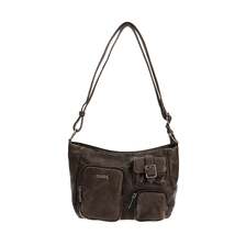 X-girl MULTI POCKET FADED FAUX LEATHER BAG 105254053001画像