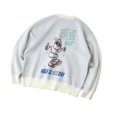 gym master ジャガードニットNICE クルーネック G621795画像