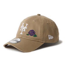 NEW ERA 9TWENTY クロスストラップ With Rose ニューヨーク・メッツ ブリティッシュカーキ 14668004画像