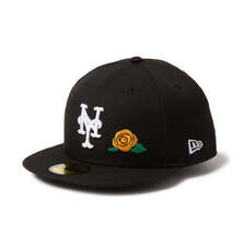 NEW ERA 59FIFTY With Rose ニューヨーク・メッツ ブラック 14668145画像
