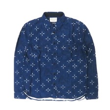 SAMURAI JEANS SSS25-02 業平菱金魚柄ジャガードワークシャツ画像