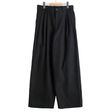 MARKAWARE TRIPLE PLEATED WIDE TROUSERS ORGANIC COTTON SURVIVAL CLOTH A26A93PT03C画像
