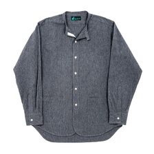 Workers Band Collar Shirt Ecru Shirt Black Chambray画像