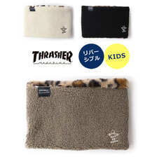 THRASHER キッズ ボア&times;レオパード リバーシブルネックウォーマー 24TH-K50K画像